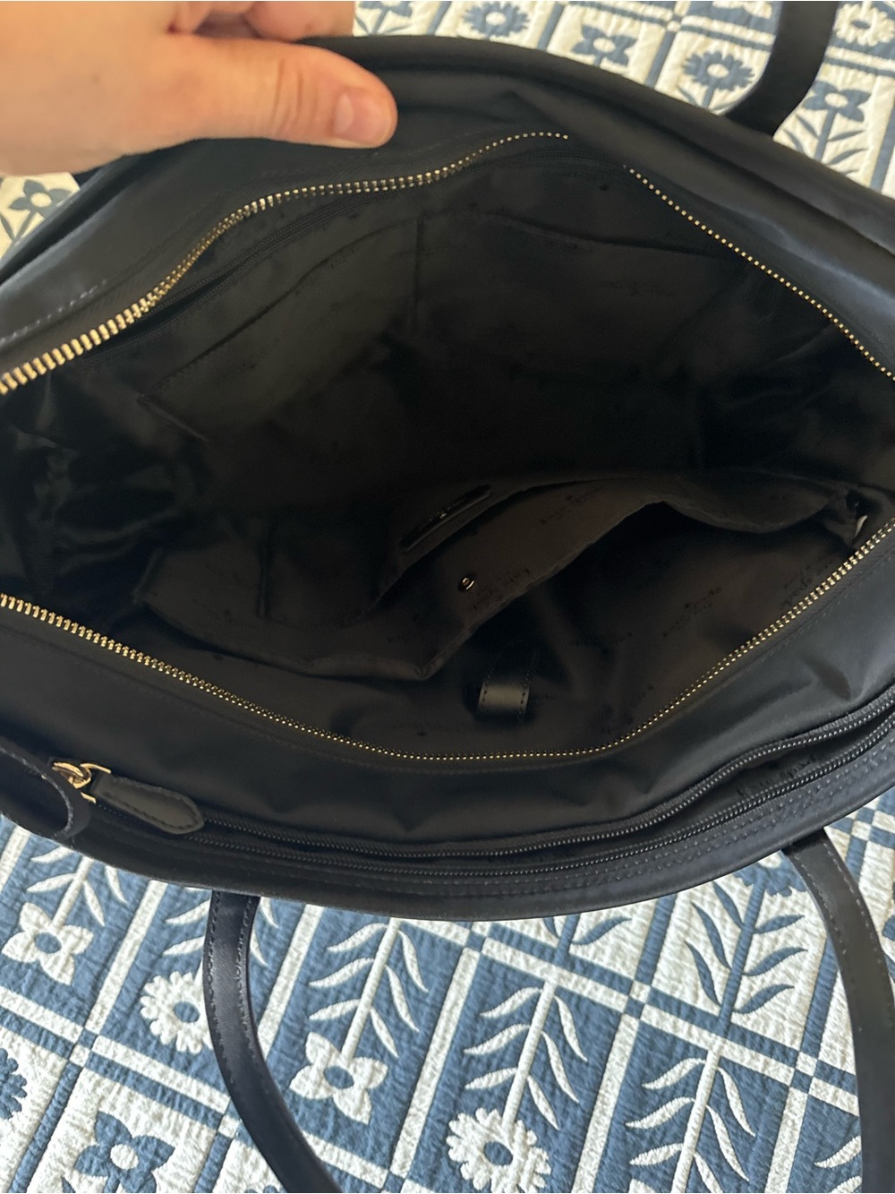 kate spade Black Nylon Tote with Front Zip Pocket - Picture 4 of 5